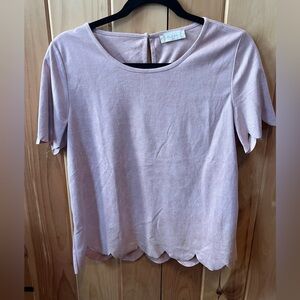 Alter’d State Cute Faded Pink Velvet-y Tee Shirt